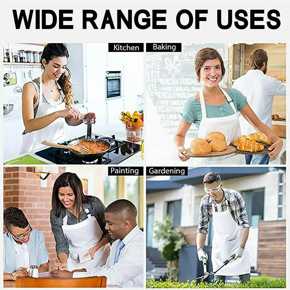 1PCS Kitchen Chef Apron For Cooking Baking Cleaning Cotton Blend With Waterproof Layer Lager Coverage Adjustable Neck Strap Tool