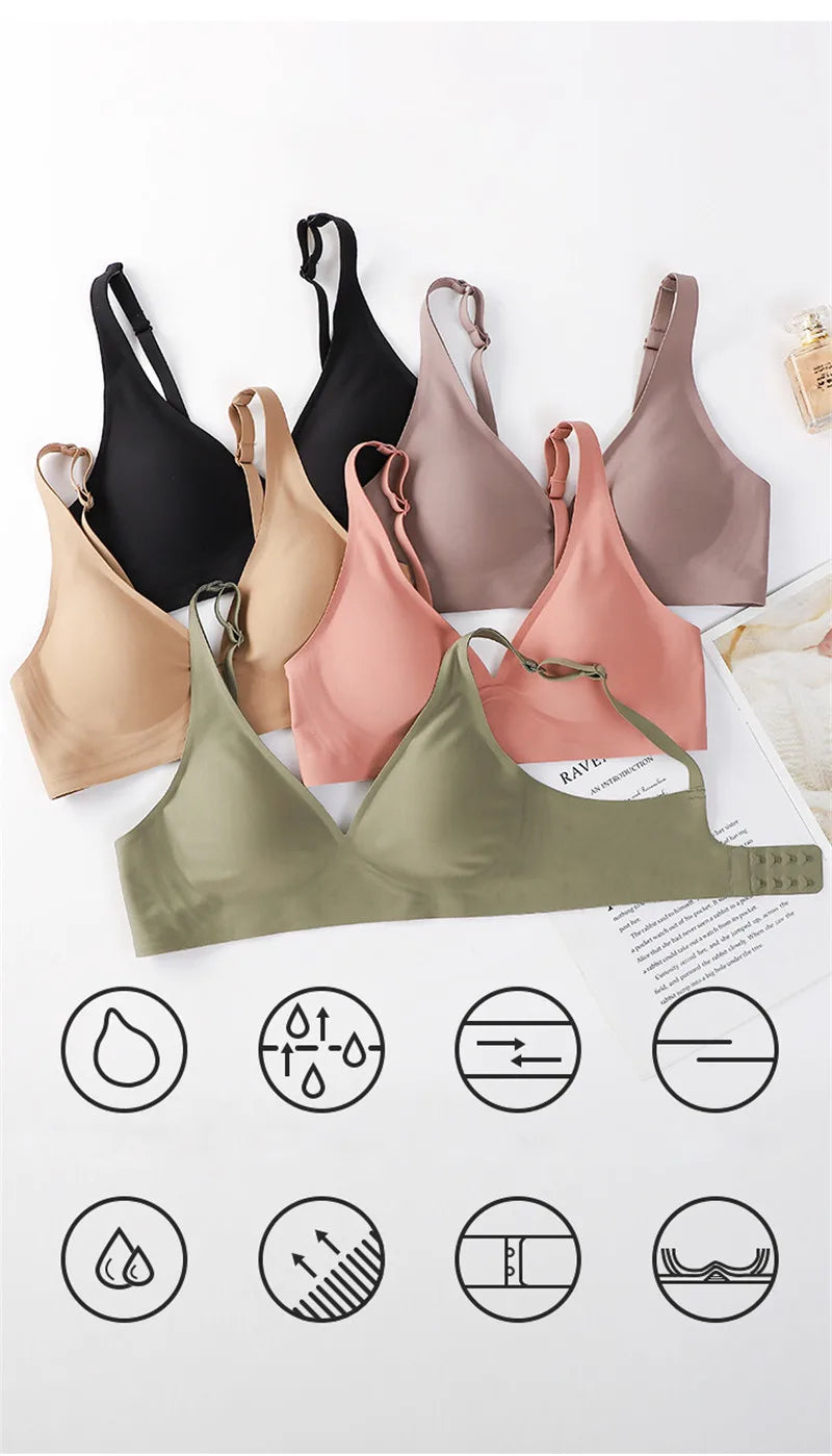 Sexy Bras For Women Seamless Women's Bra No Wire Push Up Brassiere Underwear Breathable Soft Thin Female Intimates  Lingerie
