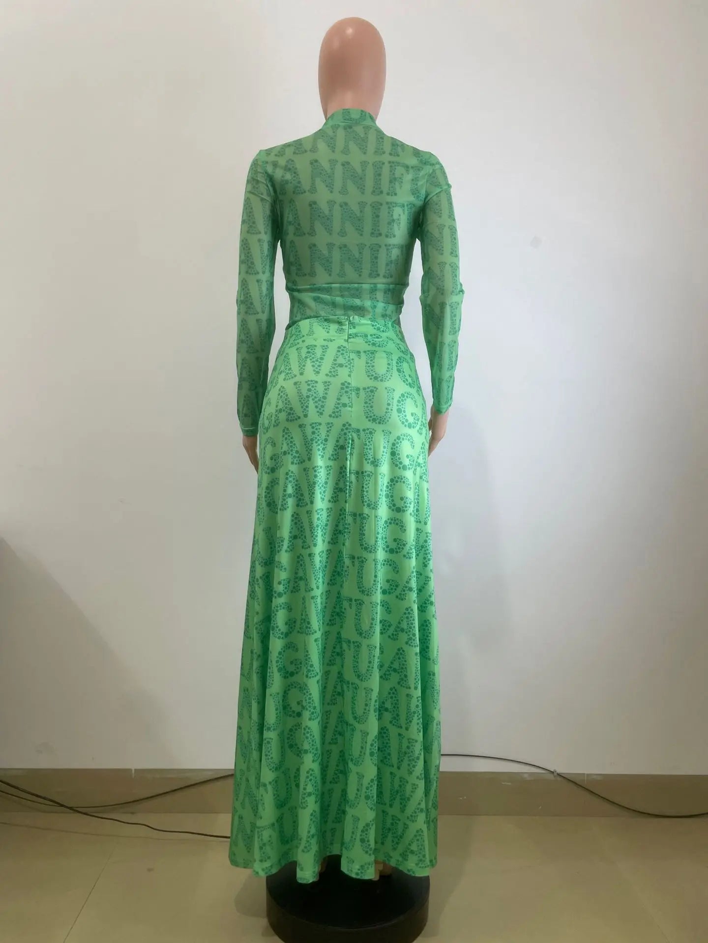 Two Piece Sets Women Skirt Set Print Matching Sets Slim Dress Sets Bodycon Top Floor Length Skirts Casual Pleated Elegant Spring