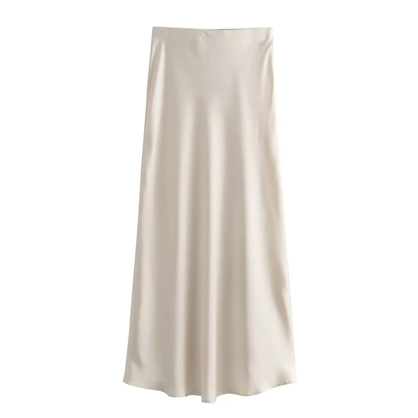 HH Skirts For Women 2024 Summer Solid Satin Sheath Long Skirt Female Show Curve Beach Outfits For Woman Mermaid Skirts
