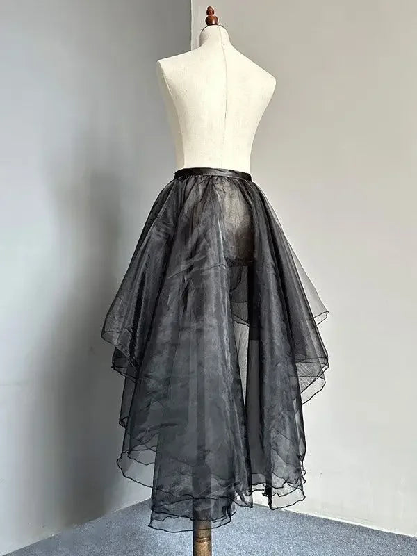Women Dance Skirts Ballet Gauze Swing Wrap Small Apron Ladies See-through Irregular Bow Tie Knee-length Tailed Mid-length Skirts