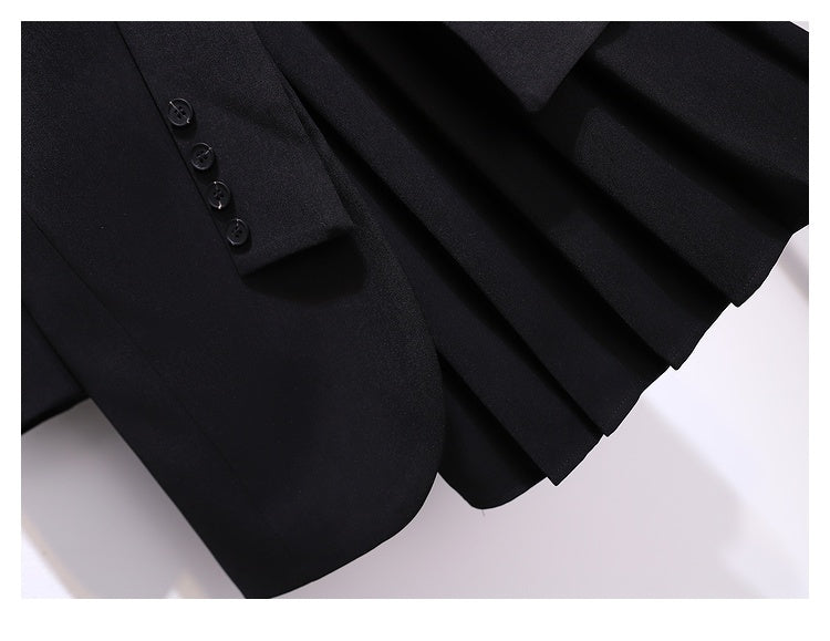 Blazer Women 2025 Spring New Fashion Women Clothing Suit Skirt Jacket Belt Waist Slim Suit Women Blazer Long Coat Black Blazers