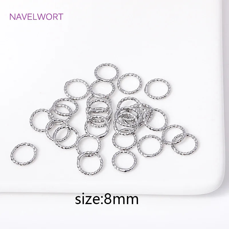 Wholesale 18K Gold Plated Brass 6/8/10/12MM Round Twist Closed Ring Connectors Accessories For DIY Jewelry Making Supplies