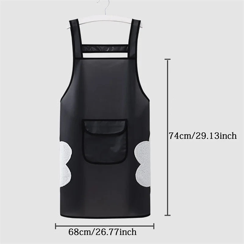 Kitchen Waterproof Apron Transparent Ladies Men Home Aprons Wipeable Oil Resistant Baking Accessories BBQ Restaurant Cafe Aprons