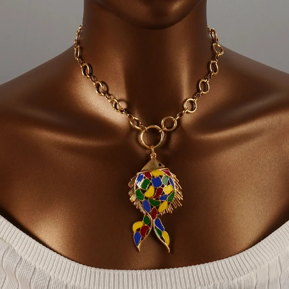 Necklace Fish pendant Aesthetics Jewelry Birthday Present Stainless Steel Charm Chain Beautiful accessories