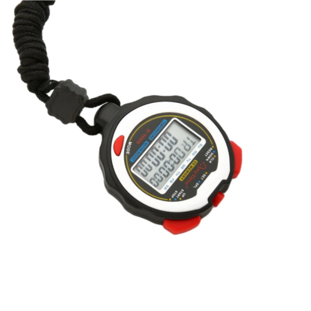 Waterproof Stopwatch Chronograph with Wristband Alarm/Time/Date/Week Double Row Digital Display Countdown Timer for Sport Match