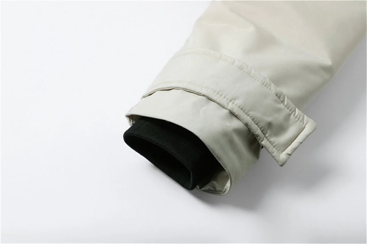 New winter jackets for men with hoods and leather collars. New high-quality waterproof jackets for men. Casual and warm jackets