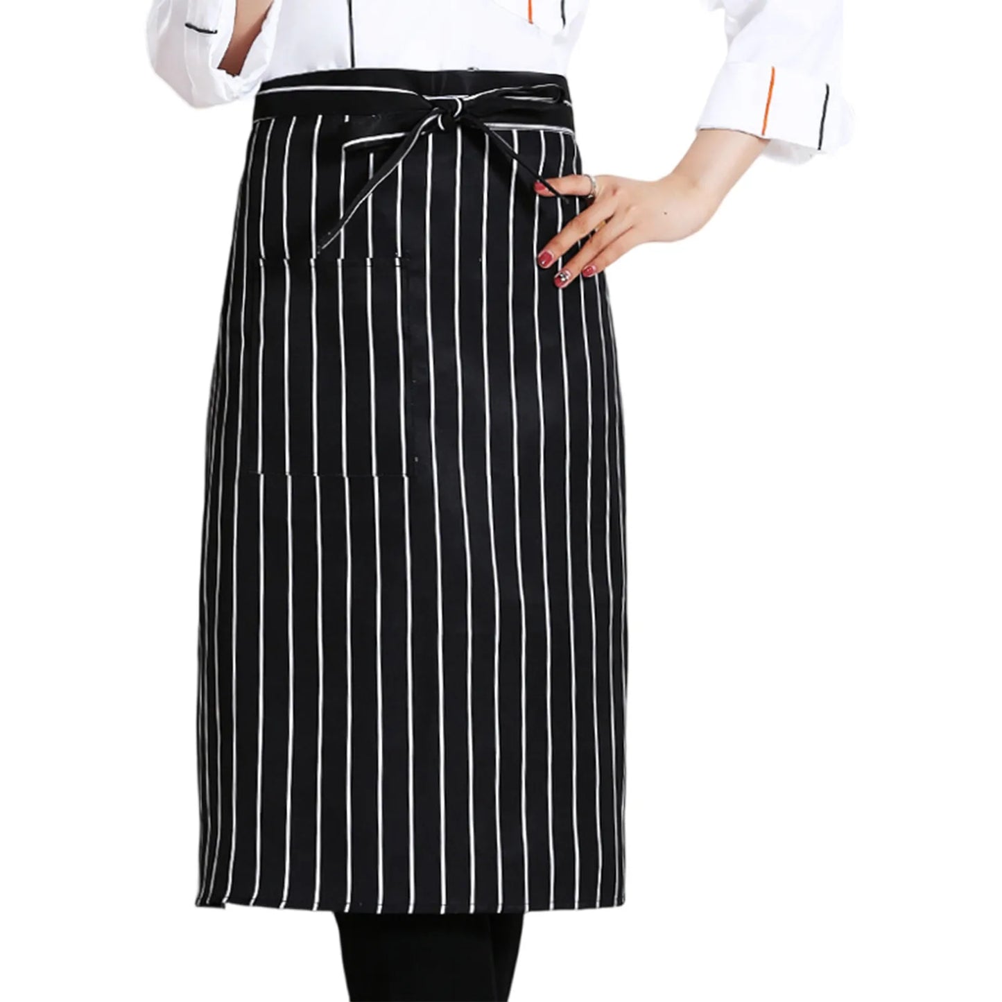 Black Men Kitchen Apron Striped Chef Cleaning Accessories Women Useful Cooking Grid Adjustable colorful apron catering