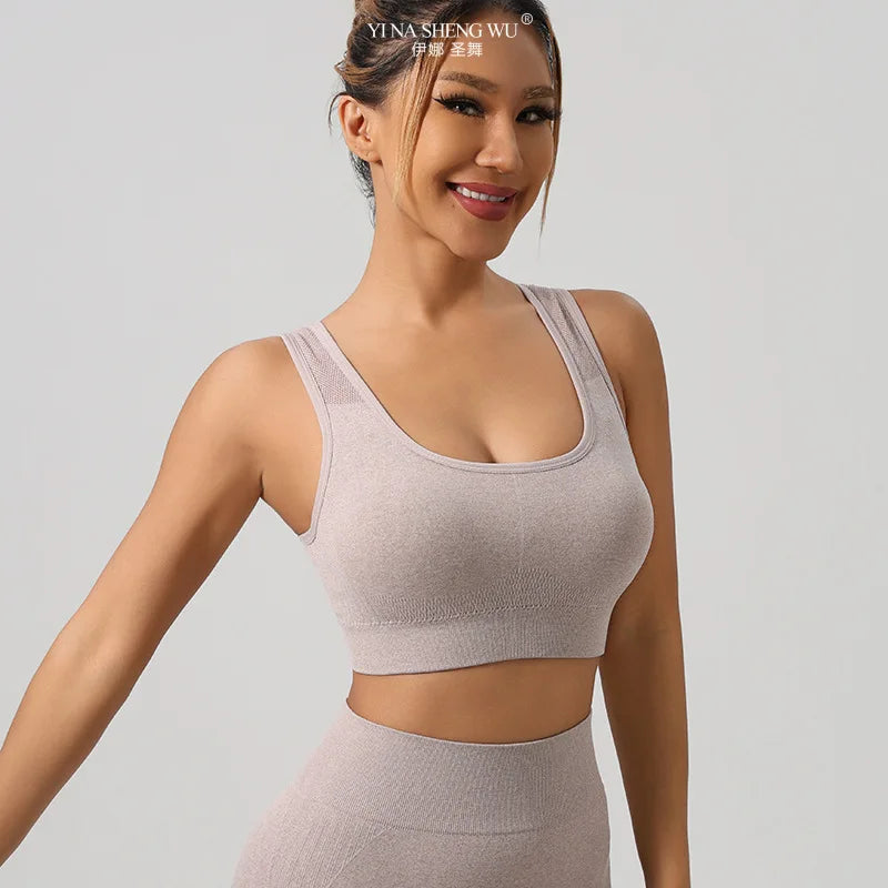 Women Sport Bras Yoga Shirt Fitness Running Vest Underwear Padded Bra Crop Sports Workout Top Wireless Push Up Brassiere New