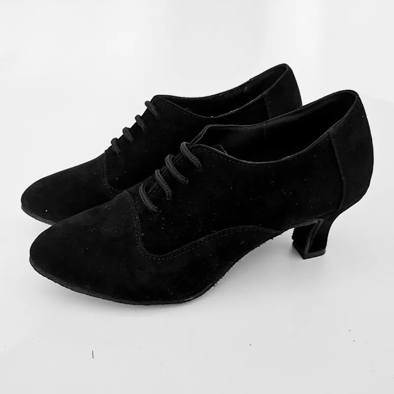 Customized Women's Adult Baotou Salsa Modern Latin Dance Shoes with A Soft Sole Canvas Surface Anti Slip Breathable Dance Shoes