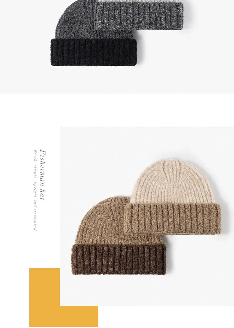 women hats autumn winter beanies knitting bicolor cute winter hats for women