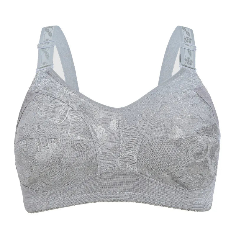 Black Big Women Bras Plus Size Lace Bra For Women Unlined Full Coverage  Thin Wireless Adjusted-straps D Cup Comfort Women'Bras