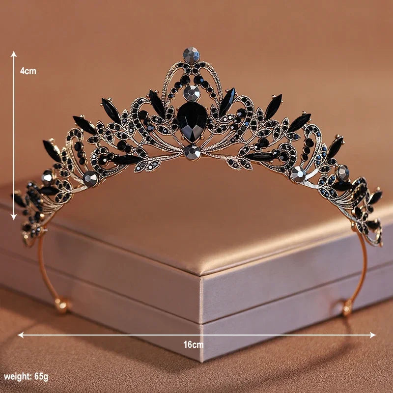 Bridal Headwear Gold-Colour Women's Full Of Classical Temperament Wedding Crown Girl Birthday Dazzling Tiaras