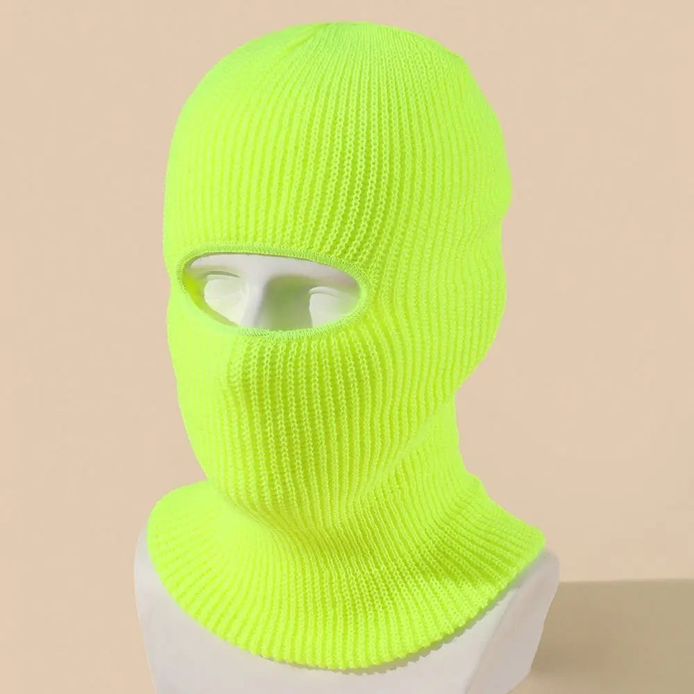 Hat Winter Female 1-Hole Balaclava Skullies Scarf Bonnet Hat Mask Knitted Hats Men Beanies Hat Women Winter Cap Full Face Cover