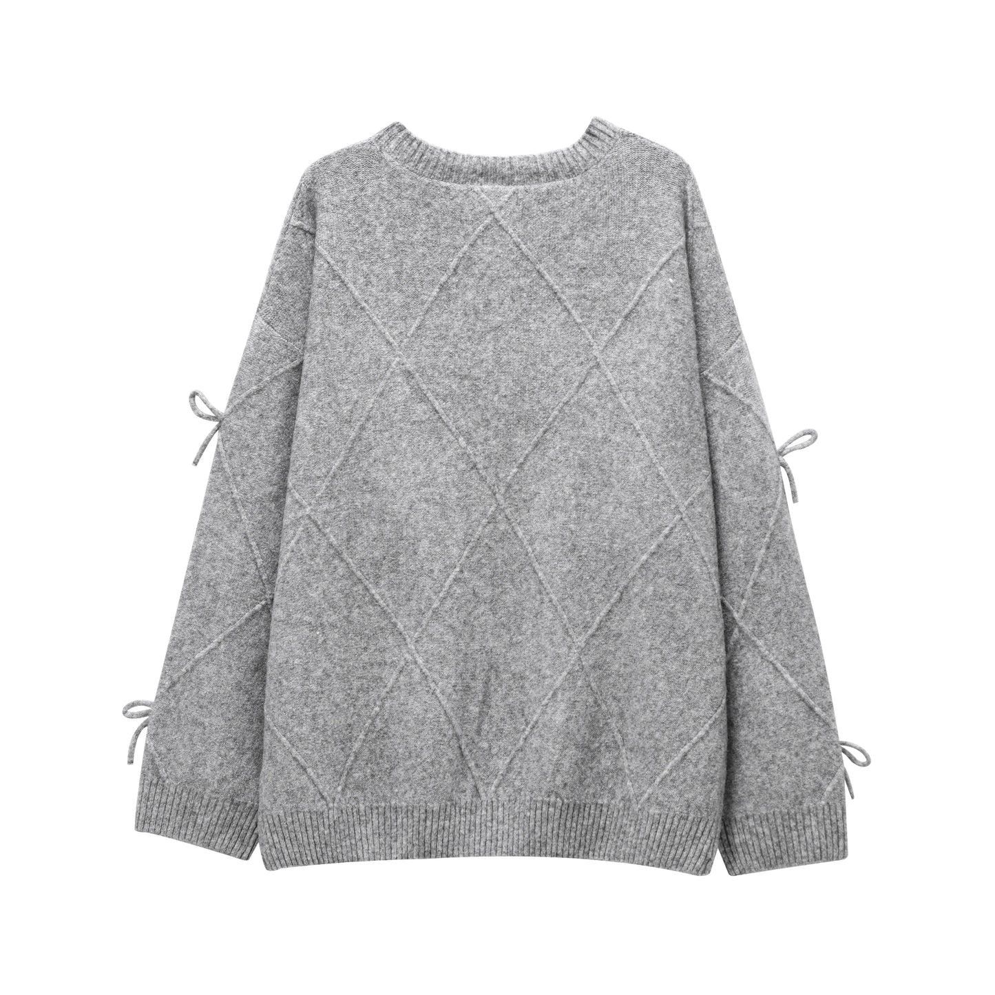 Bow Sweater Women Autumn Winter New Lazy Style Loose Outer Wear Design Anti-aging Knitted Pullover Top 1269568
