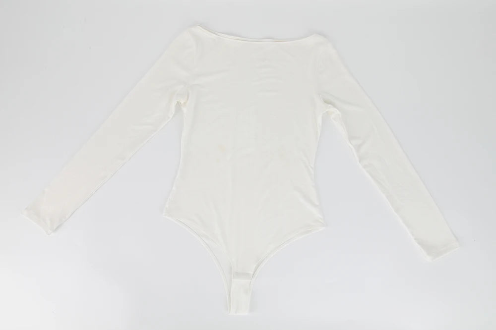 Women's Round Collar Elastic Bodysuit Long Sleeve Jumpsuit Shapewear Shaper Lady Sexy New Female Warm Clothes Autumn Winter