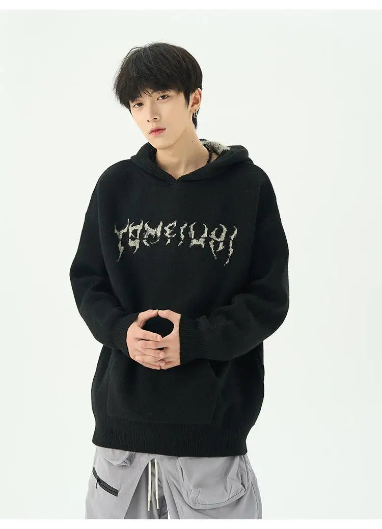 Slouchy hooded sweaters for men in winter American knitwear sweater port vibe small crowd high street lovers sweater trend top