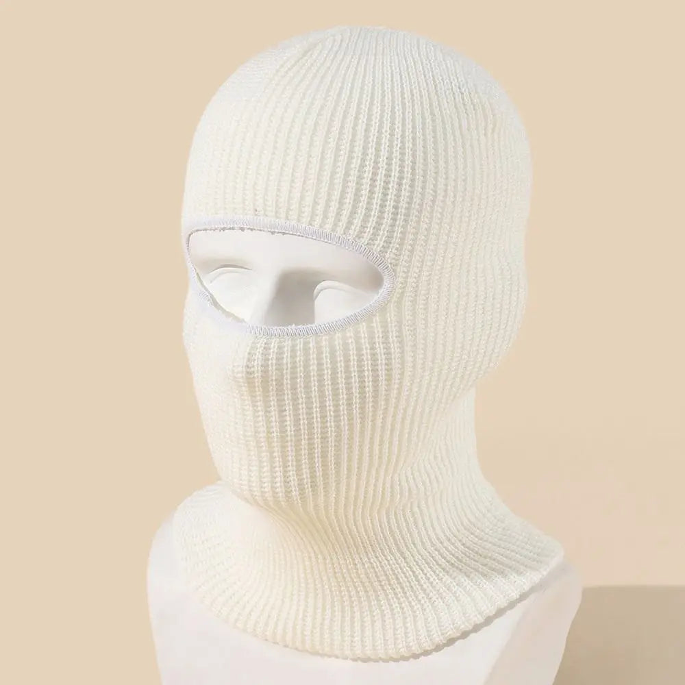 Hat Winter Female 1-Hole Balaclava Skullies Scarf Bonnet Hat Mask Knitted Hats Men Beanies Hat Women Winter Cap Full Face Cover