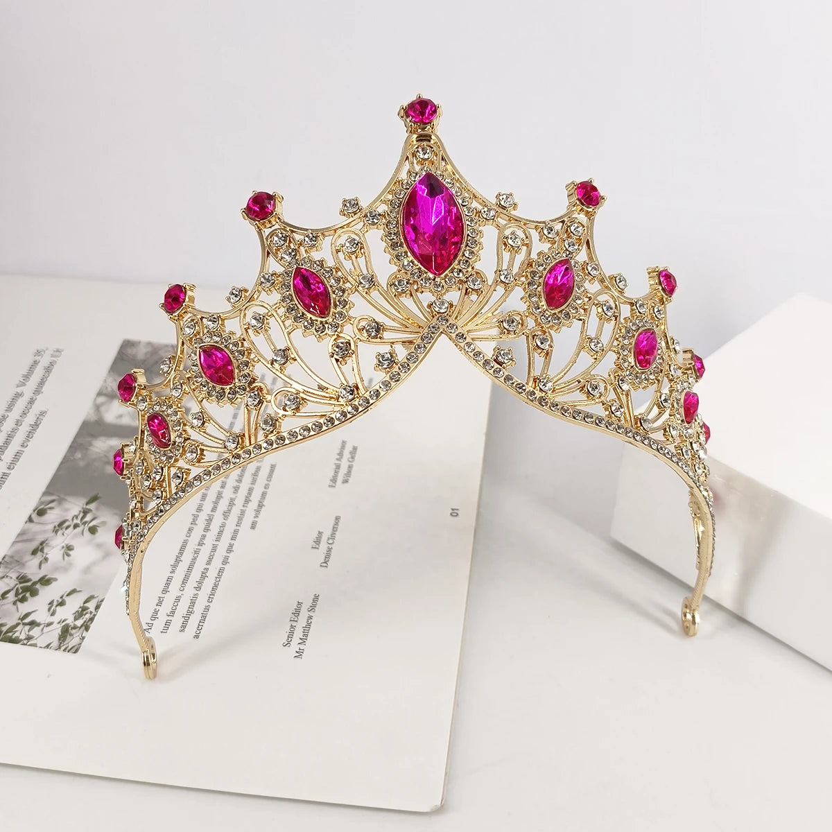 Bridal Headwear Colourful Women's Ballroom Crown Baroque Crystal Tiaras And Crowns Bridal Wedding Hair Accessories Jewelry