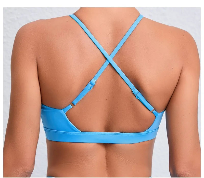 Women's Yoga Bra - Running Cross Back Breathable Naked Feel Sports Fitness Bra  for Yoga Running Gym Top