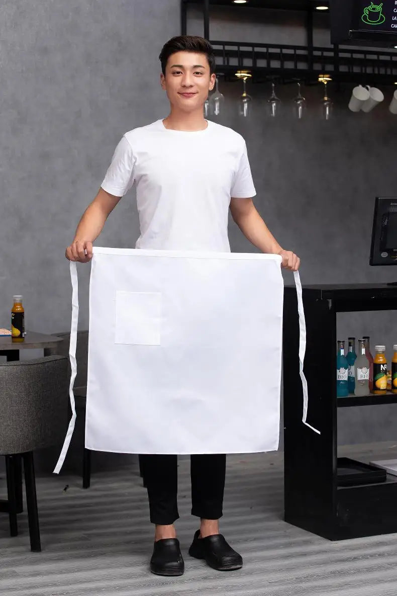 Catering Kitchen Apron for Women/Men With Pockets Work Mandil Cleaning Pinafore Restaurant  Chef Apron Shop Waiter Work Uniform