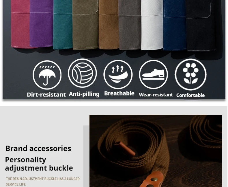 New Fashion Canvas Kitchen Aprons For Woman Men Chef Work Apron For Grill Restaurant Bar Shop Cafes Beauty Nails Studios Uniform