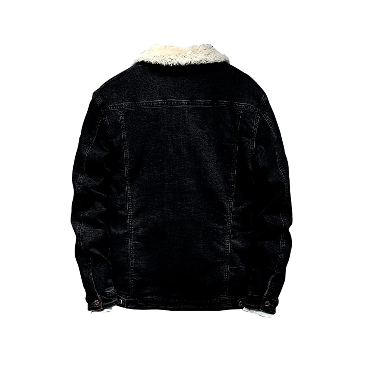 Winter Men'S Casual And Fashionable Workwear Jacket With Fleece Denim Chest Pocket Lapel Jacket Suitable For Outdoor Wear