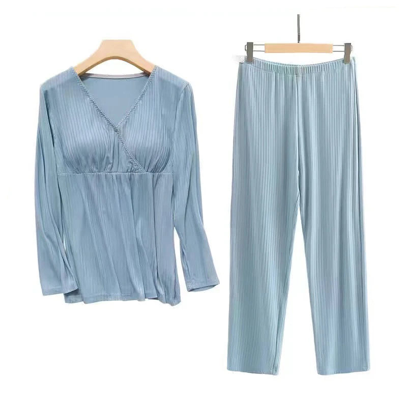 Maternity Nursing Sleepwear Breastfeeding Nightwear for Pregnant Women Pregnancy Breast Feeding Pajamas Suits Maternity Clothes