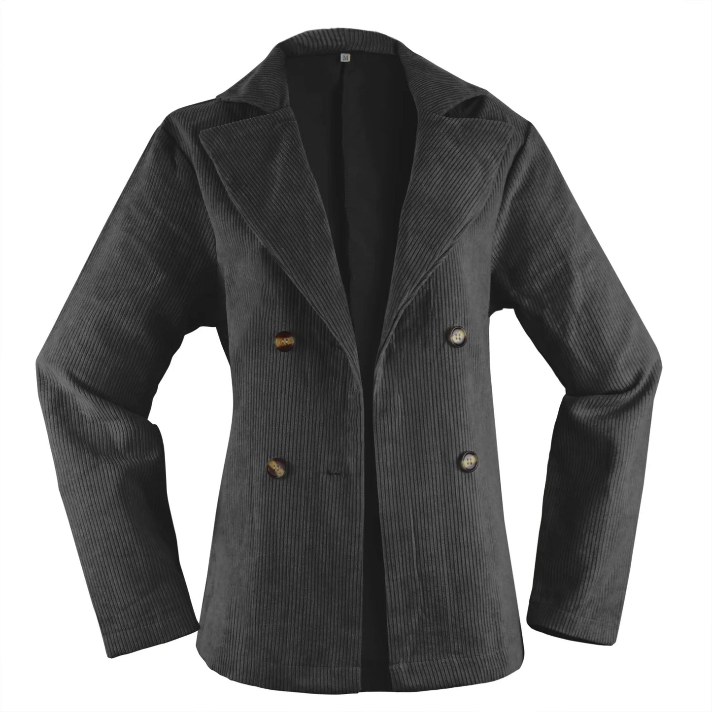 Elegant Office Lady Outwear for Women 2025 Fashion Long Sleeve Single Button Blazer Coats Solid Simple Corduroy Daily Clothes
