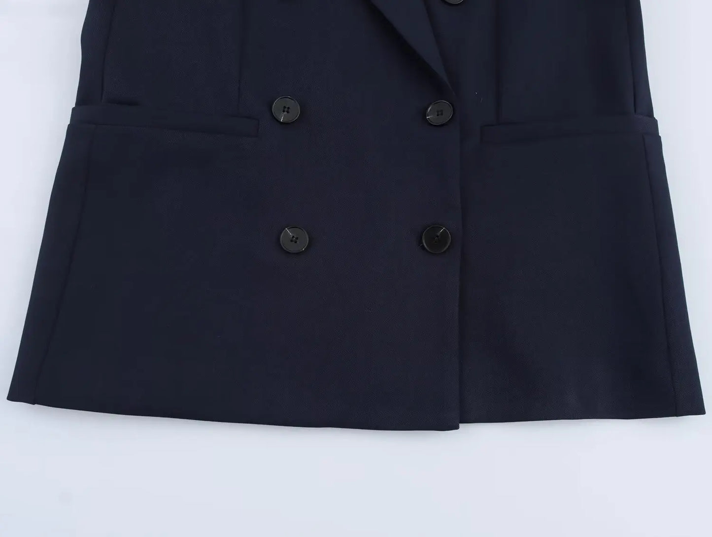 Women's Basic Suit Jacket Trousers Suit Lapel Double-breasted Top High Waist Pants Spring and Summer New Casual Chic Suit