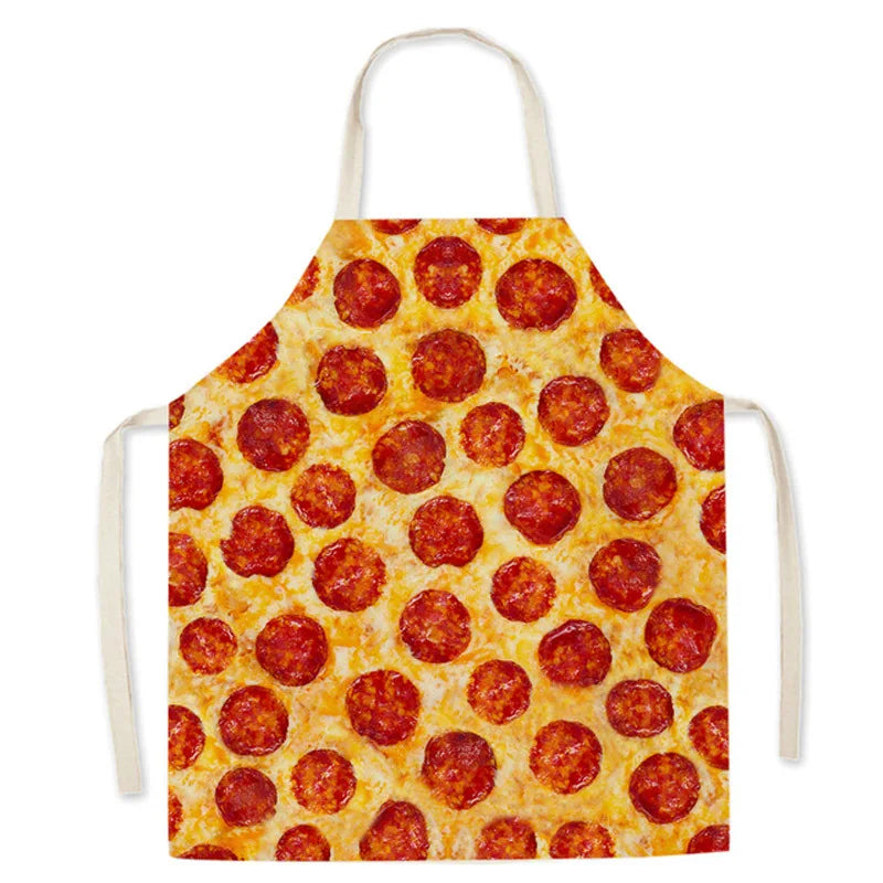 Fashion Kitchen Apron for Men Women Kid Lemon Desserts Printed Cotton Linen Sleeveless Aprons Home Cooking Baking Cleaning Tools