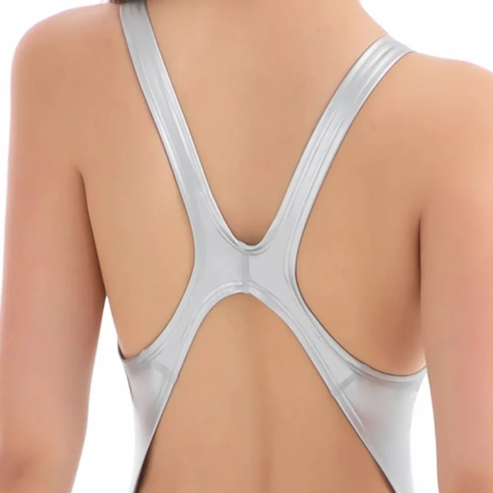 Women's Sexy PU Leather Bodysuit Professional Competition-level High-cut Swimsuit Elastic Tight Design Surf Japan Korea Germany