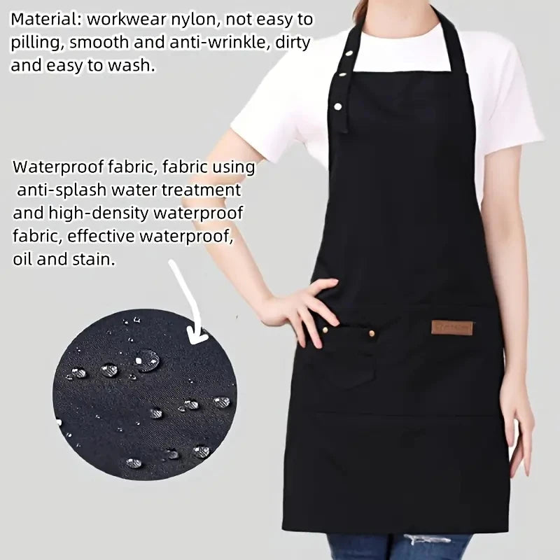 Fashion Kitchen Adjustable Aprons for Woman Men Chef Work Apron for Grill Restaurant Bar Shop Cafes Beauty Nails Studios Uniform