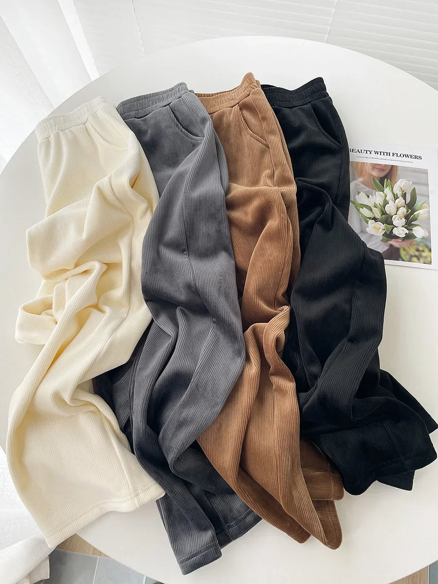Wide-leg Trousers Women Autumn Winter 2025 New High Waist Draping Straight Tube Casual Versatility Floor Straight leg pants