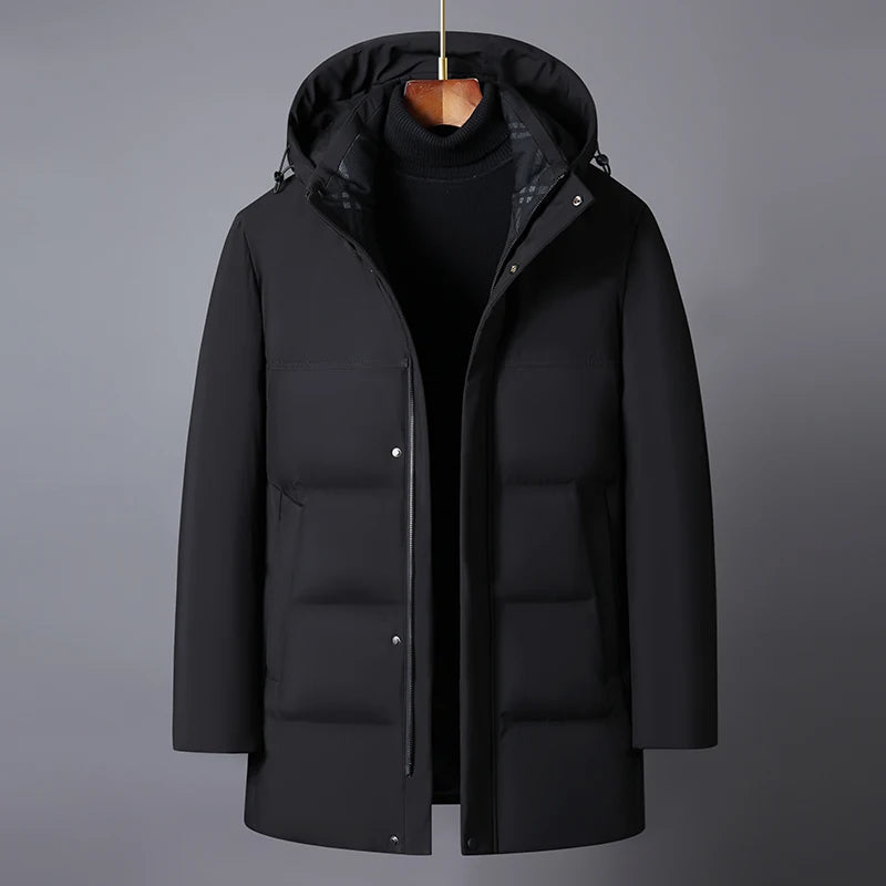 Winter Down Jackets for Men Brand Casual Middle Aged Men's Puffer Coats Winter Thick Warm Plus Size Feather Parkas