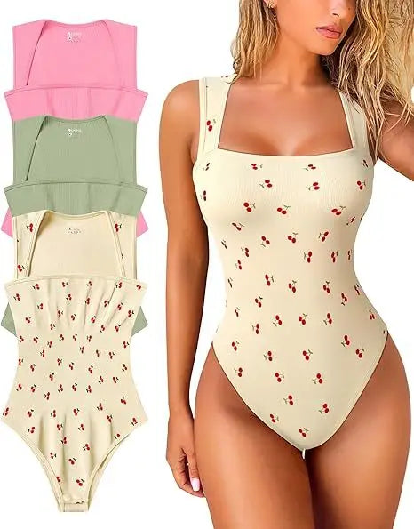 Women Sexy Thread Short Bodysuit Seamless Sleeveless Knited Bodysuit Fitness Yoga Trainning High Elastic Sports Unitard Jumpsuit