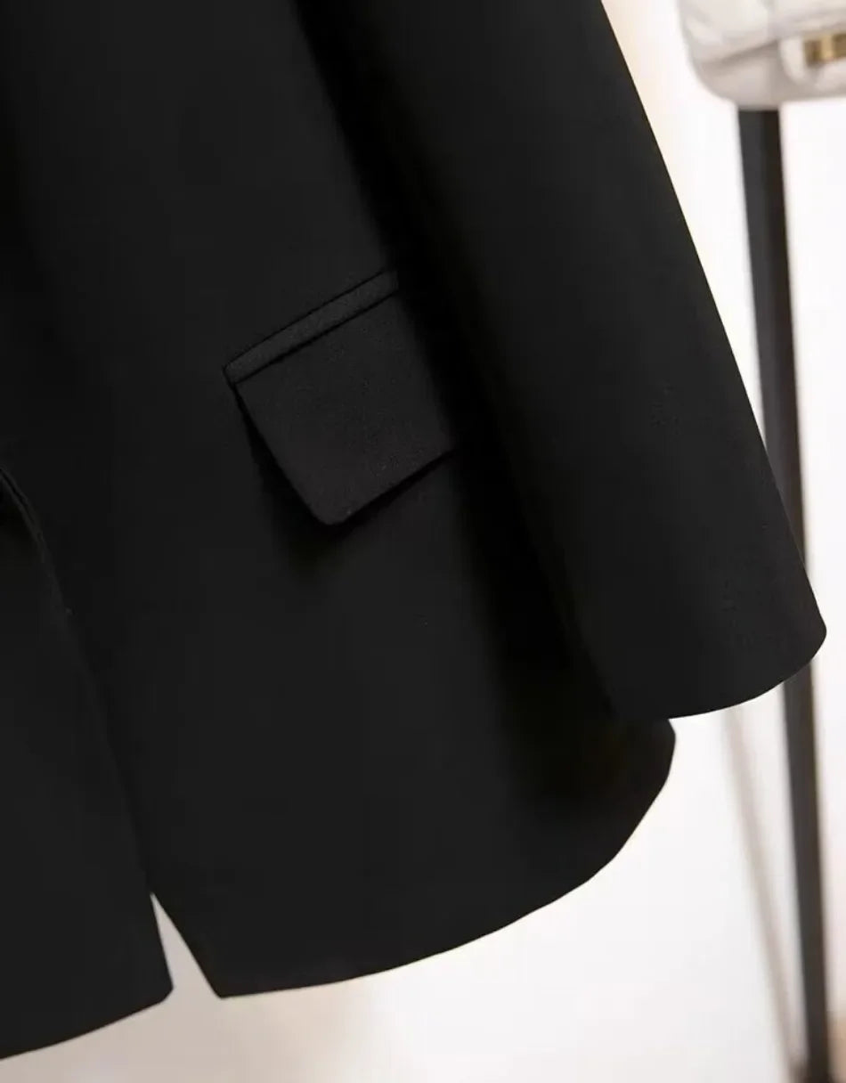 Blazer Woman 2024 Spring Autumn New Korean Fashion Long Sleeved Lace Up Blazers Coats Casual Loose Women's Office Blazer Tops