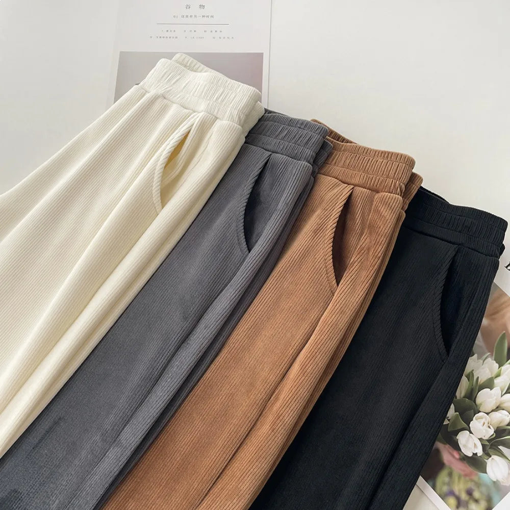 Wide-leg Trousers Women Autumn Winter 2025 New High Waist Draping Straight Tube Casual Versatility Floor Straight leg pants