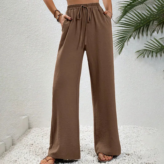 Women Trousers Summer New Fashion Streetwear Basic Straight Casual Slim Striped Pants Lady Sexy Solid Simple Versatile Trousers