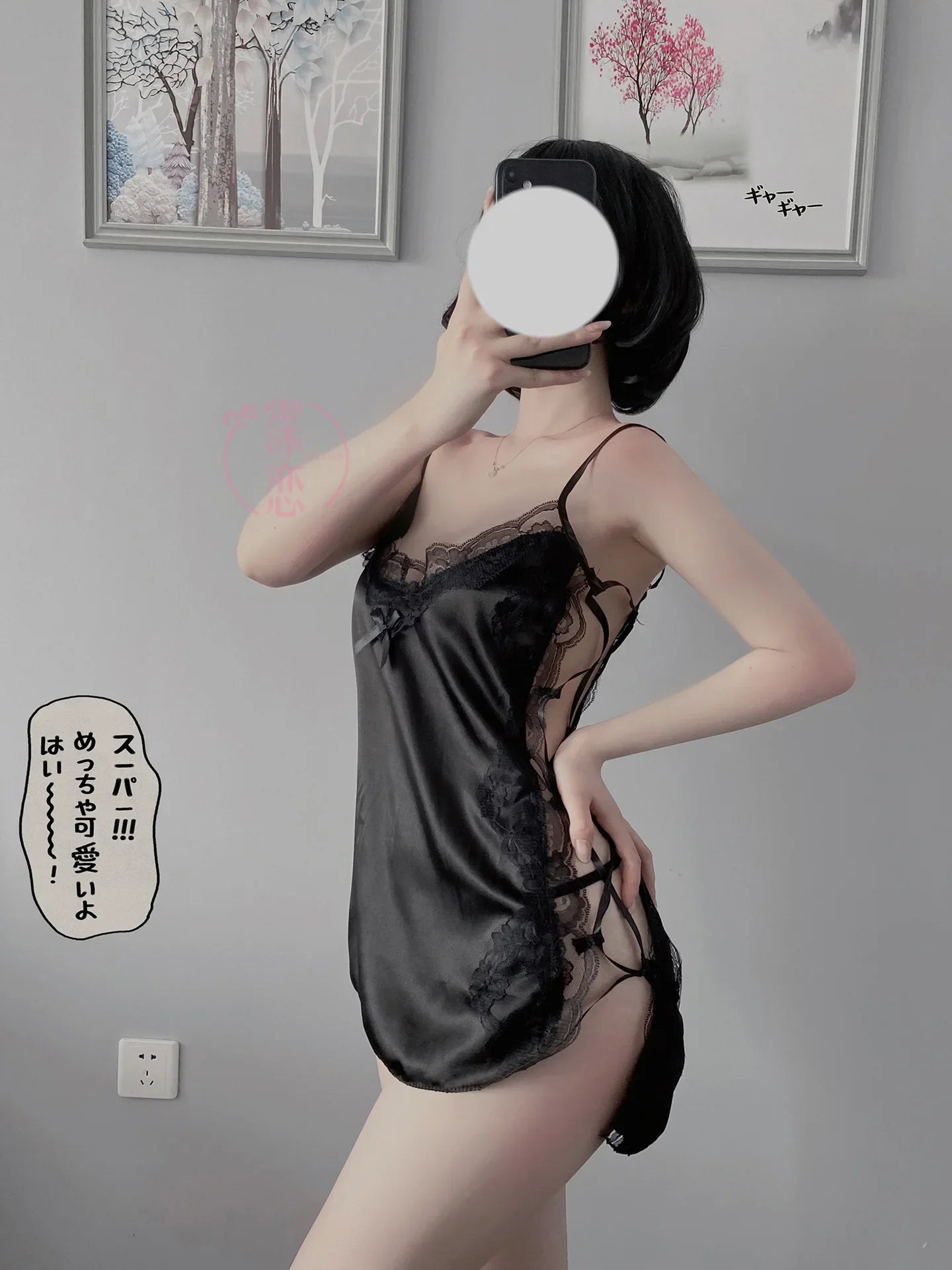 Satin Nightgown Lady Sexy Bowknot Lace Lingerie Spaghetti Strap Night Dress For Women Nighties Sleeveless Sleepwear Nightwear