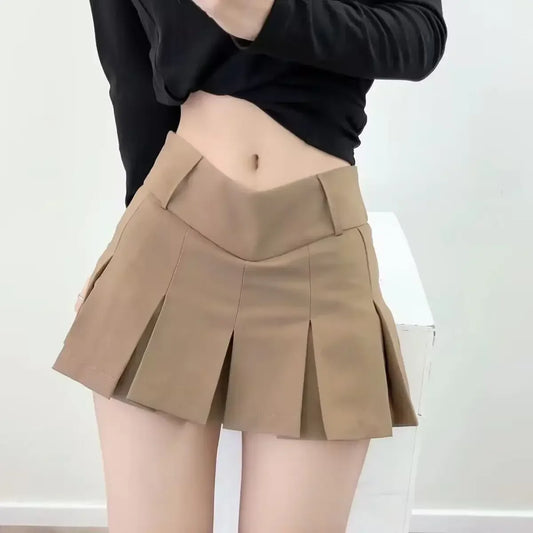 Skirts New Style Fashion Summer Sexy Retro V Waist Casual Outfits Ladies Streetwear Female Girls Women Mini Short Pleated Skirts