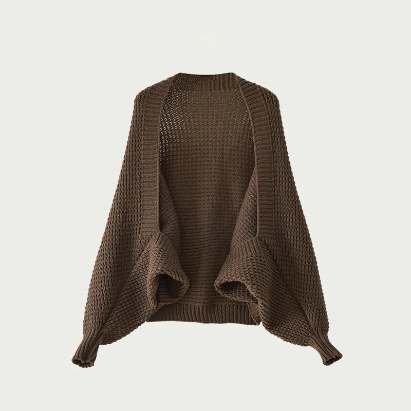 Shrug Sweater Women's Long Sleeve Open Front Knitted Cardigan Sweater Female Fall Winter Wrap-Up Knitwear Basic Outfit