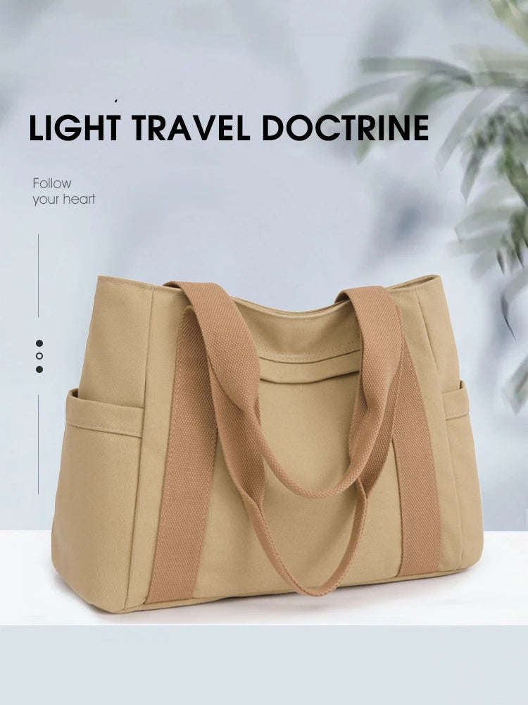 Women's handbag Fashionable Women's Canvas Top-Handle Bag for Daily Commuting and College Style Student Outfit Shoulder Bag
