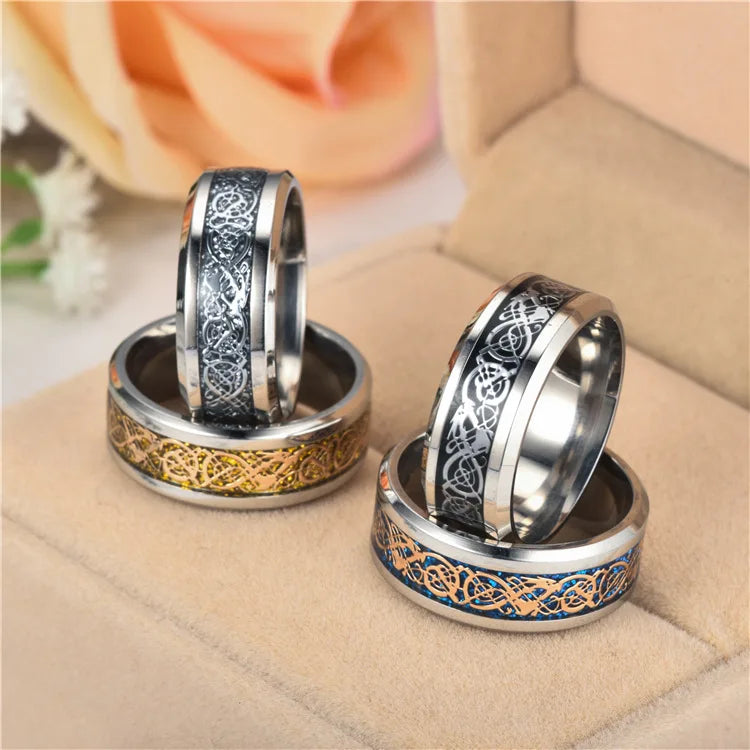 02 2024 Dragon Ring For Men Women Wedding Stainless Steel Jewelry