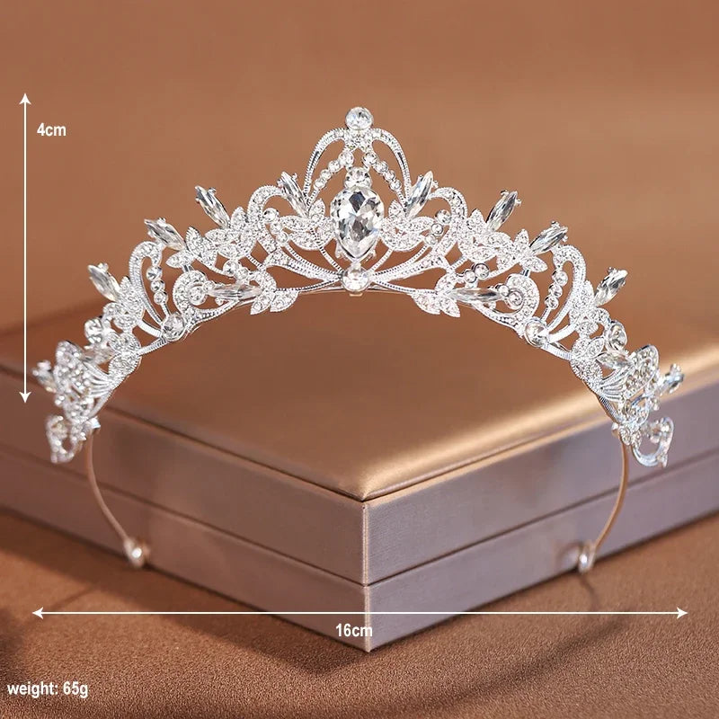 Bridal Headwear Gold-Colour Women's Full Of Classical Temperament Wedding Crown Girl Birthday Dazzling Tiaras