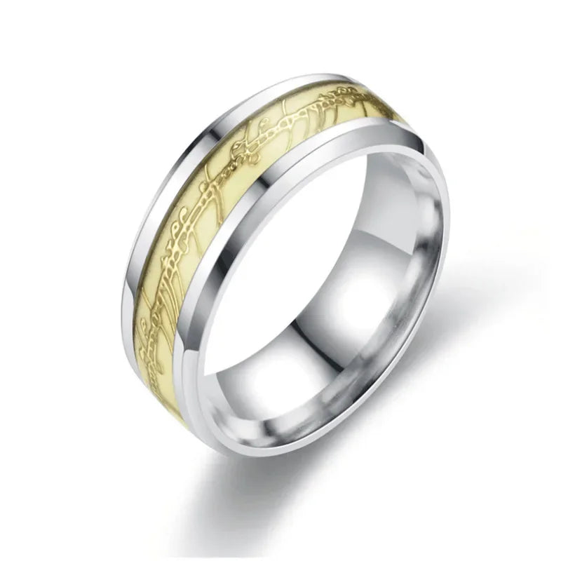 Luminous Lord  Rings Magic Ring Sleek Stainless Steel Promise Ring with High Polish Finish Perfect for Your Special Someone