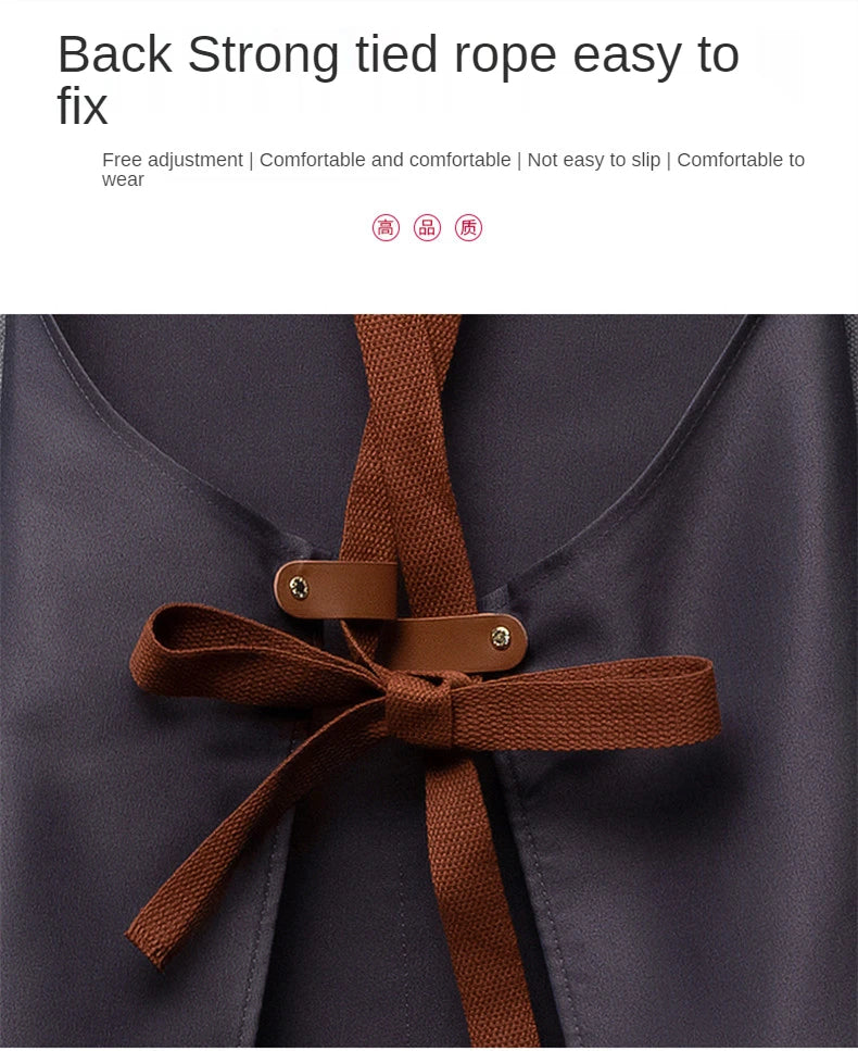 New Fashion Kitchen Aprons for Woman Men Chef Work Apron for Grill Restaurant Bar Shop Cafes Beauty Nails Studios Uniform