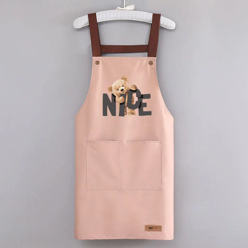 Kitchen Cooking Apron - Unisex Cute Adjustable Waterproof Canvas Aprons, Ideal for Chefs, Servers & Gifts
