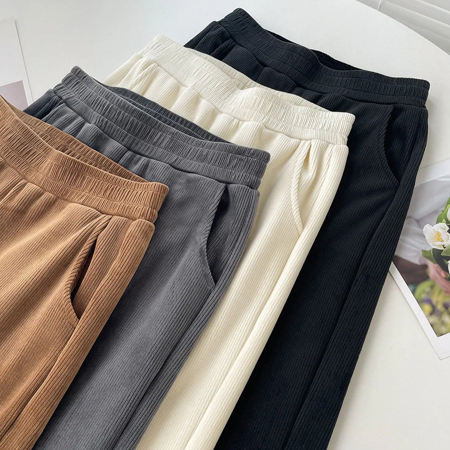 Wide-leg Trousers Women Autumn Winter 2025 New High Waist Draping Straight Tube Casual Versatility Floor Straight leg pants