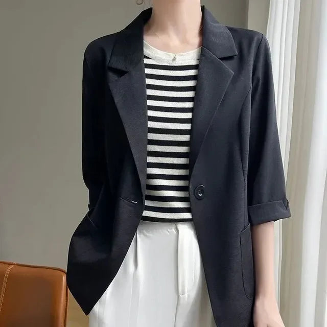 Women's Suit 2025 Spring Autumn High Quality Temperament Slim Ladies Outwear Design Sense Ladies Coat